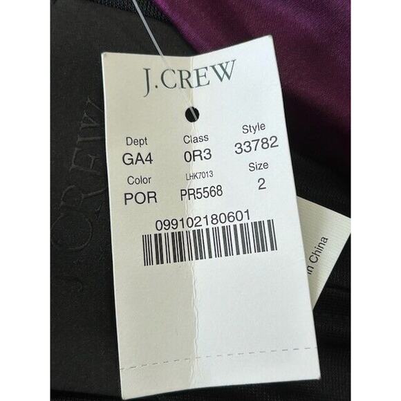 J. Crew Cocktail Silk Dress Strapless Tiered Ruffle Knee Length Purple 2 NEW - Picture 8 of 9